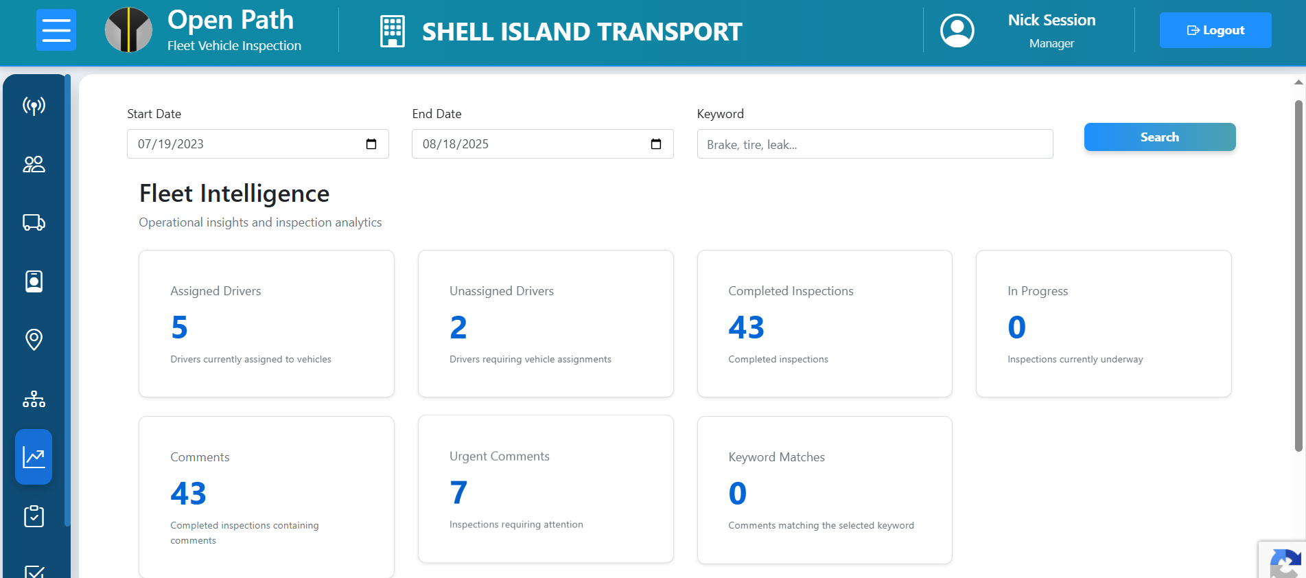 Open Path Fleet Intelligence dashboard